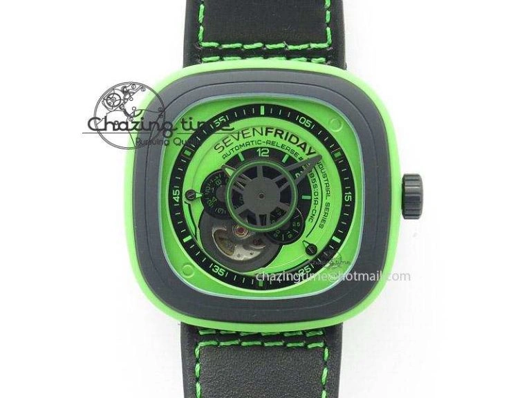 SmartChoice SevenFriday P1-5 SWF 1:1 Best Edition on Black Leather Strap Miyota 82S 9644