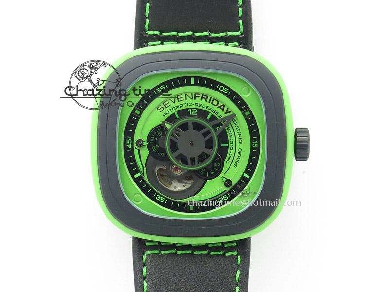 SmartChoice SevenFriday P1-5 SWF 1:1 Best Edition on Black Leather Strap Miyota 82S 9644