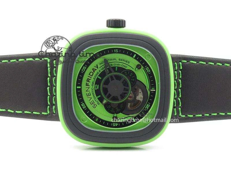 SmartChoice SevenFriday P1-5 SWF 1:1 Best Edition on Black Leather Strap Miyota 82S 9644