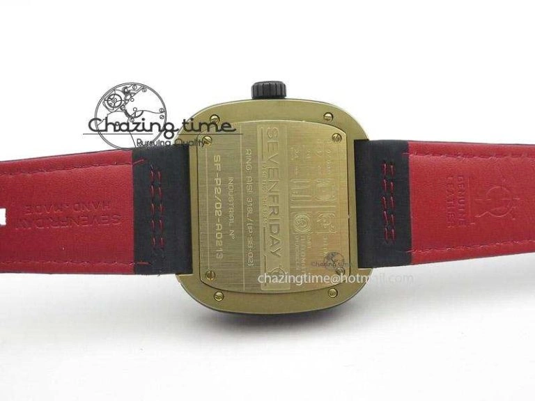 SevenFriday P2-2 SWF 1:1 Best Edition Black Dial on Black Leather Strap Miyota 82S WellDesigned 9642