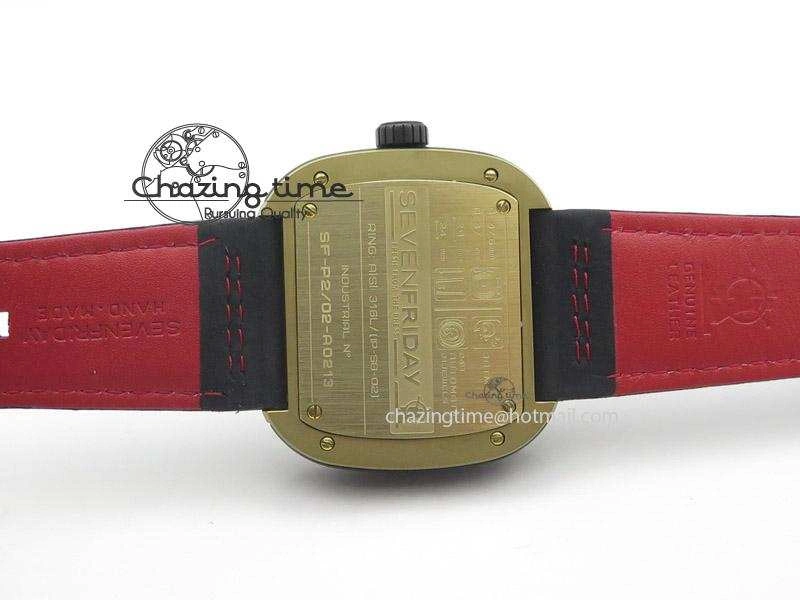 SevenFriday P2-2 SWF 1:1 Best Edition Black Dial on Black Leather Strap Miyota 82S WellDesigned 9642