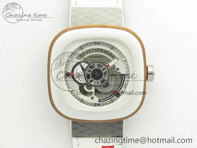SevenFriday P2-2 SWF 1:1 Best Edition Black Dial on Black Leather Strap Miyota 82S WellDesigned 9642