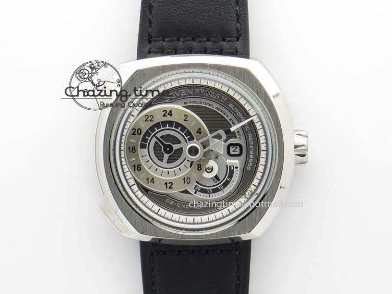 Timeless SevenFriday P3-1 SWF 1:1 Best Edition Black Dial on Black Leather Strap Miyota 82S 9646
