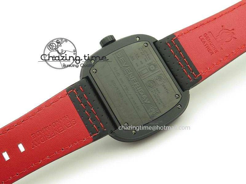 Timeless SevenFriday P3-1 SWF 1:1 Best Edition Black Dial on Black Leather Strap Miyota 82S 9646