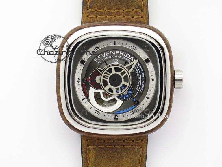FastDry SevenFriday P3 BB SWF 1:1 Best Edition Black Dial on Black Leather Strap Miyota 82S 9640