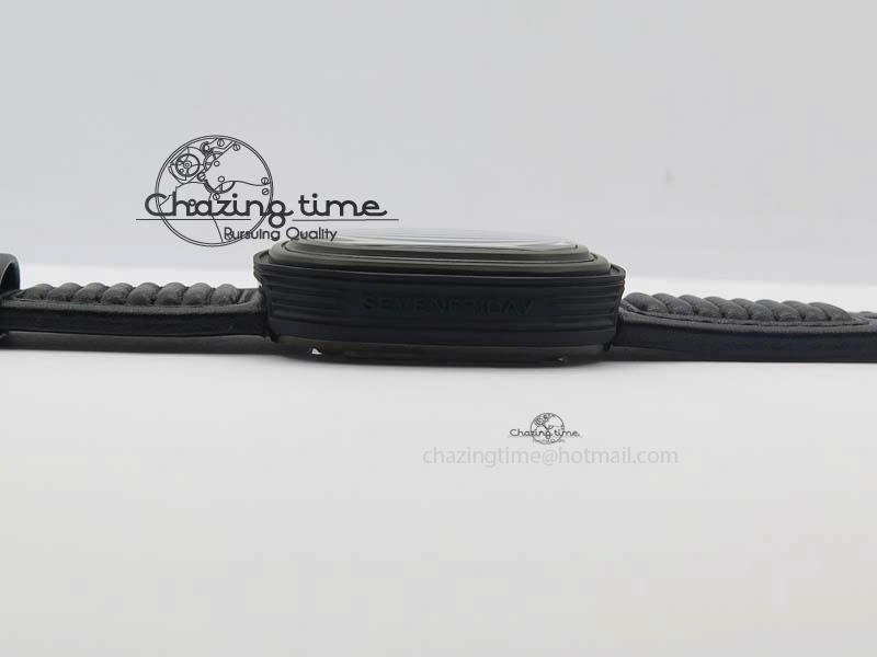 Trendy SevenFriday P3B 01 ‘Racer’ V6F Best Edition On Black Leather Strap Miyota 82S 9634