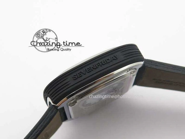 SevenFriday PVD P3C 01 Hot Rod V6F Best Edition On Black Leather Strap Miyota 82S Trendsetting 9632
