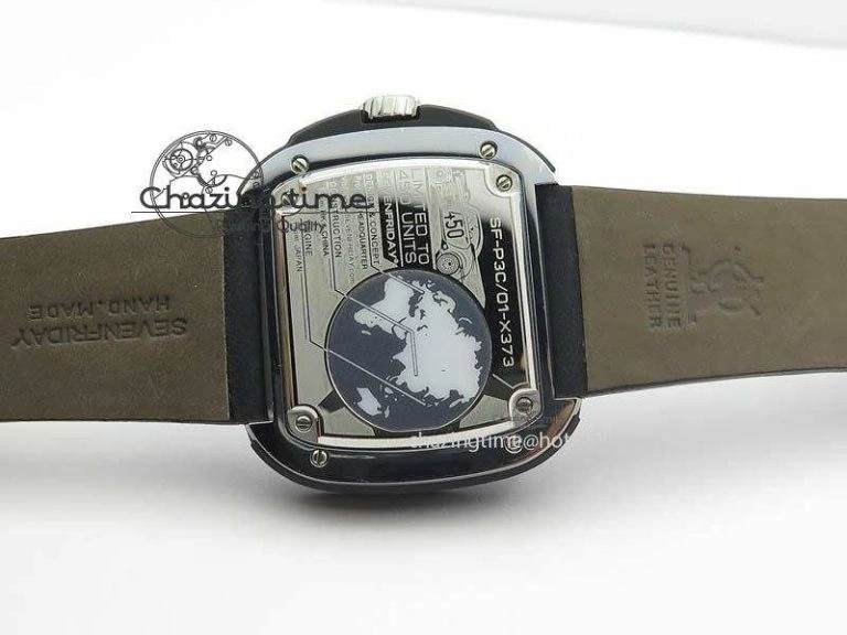 SevenFriday PVD P3C 01 Hot Rod V6F Best Edition On Black Leather Strap Miyota 82S Trendsetting 9632