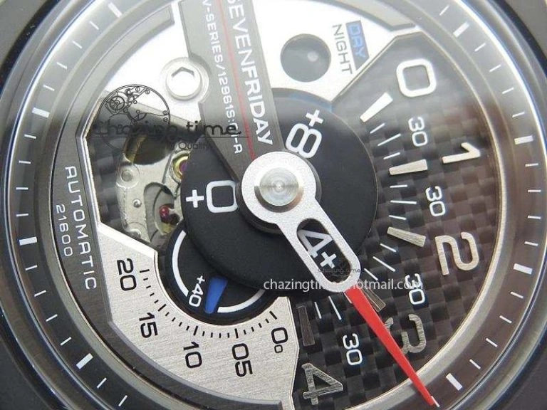Unique SevenFriday PVD V3-01 V6F 1:1 Best Edition Black Silver Dial On Black Leather Strap Miyota 82S 9637