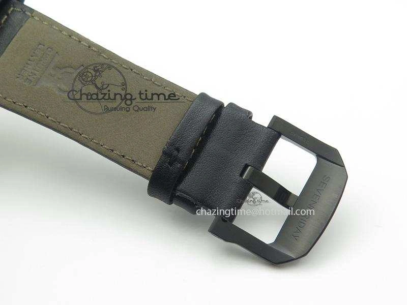 Unique SevenFriday PVD V3-01 V6F 1:1 Best Edition Black Silver Dial On Black Leather Strap Miyota 82S 9637