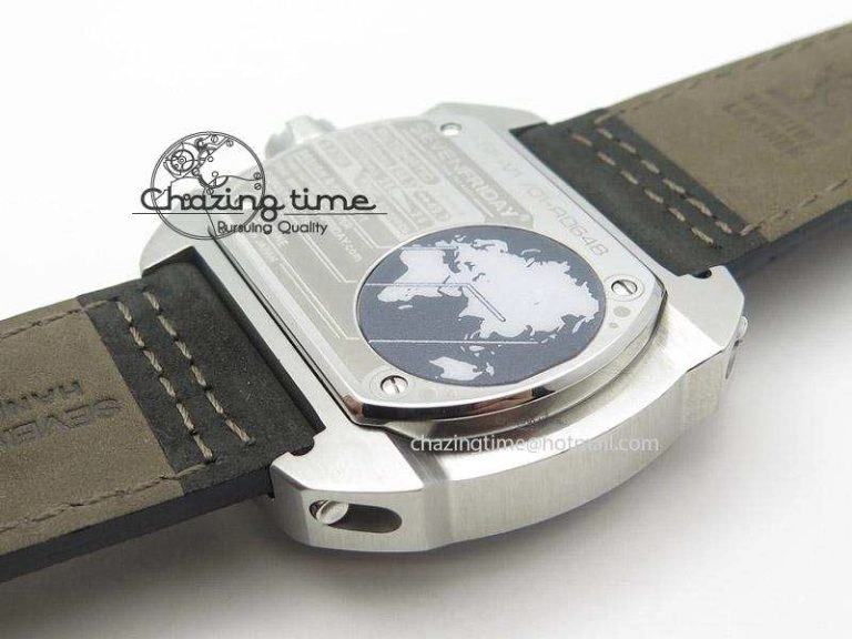 Original SevenFriday V1-01 V6F 1:1 Best Edition Silver Dial On Black Leather Strap Miyota 82S 9649
