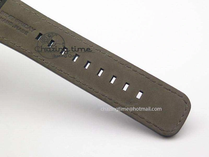 Original SevenFriday V1-01 V6F 1:1 Best Edition Silver Dial On Black Leather Strap Miyota 82S 9649
