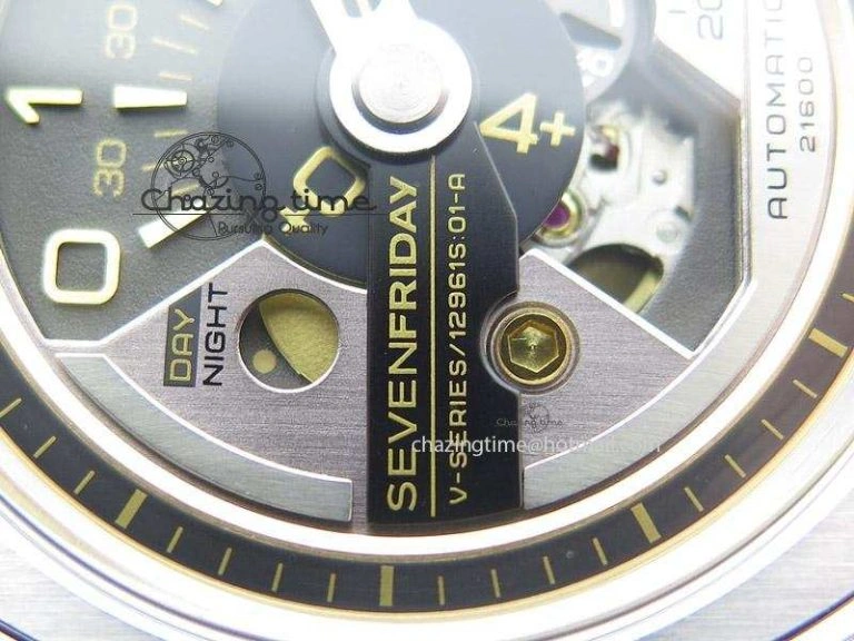 OdorResistant SevenFriday V2-01 V6F 1:1 Best Edition Black Silver Dial On Brown Leather Strap Miyota 82S 9639