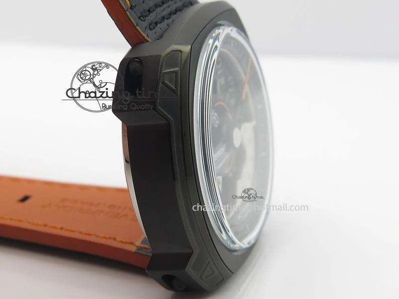 SevenFriday V3-02-GR V6F Best Edition Black Silver Dial Orange Hand On Black Leather Strap Miyota 82S MultiPurpose 9635