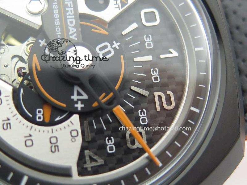 SevenFriday V3-02-GR V6F Best Edition Black Silver Dial Orange Hand On Black Leather Strap Miyota 82S MultiPurpose 9635
