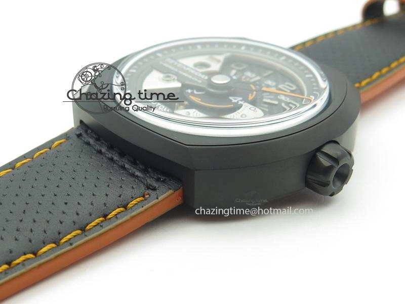 SevenFriday V3-02-GR V6F Best Edition Black Silver Dial Orange Hand On Black Leather Strap Miyota 82S MultiPurpose 9635