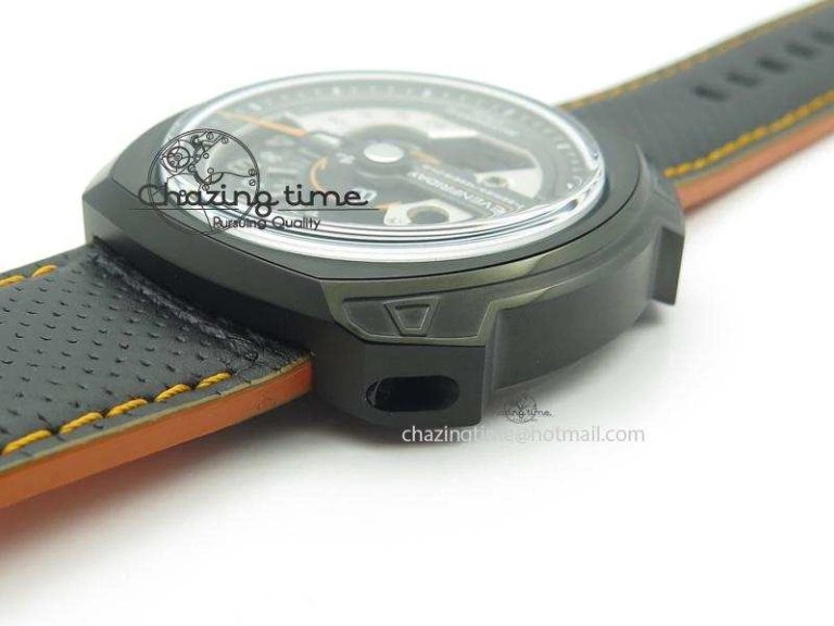 SevenFriday V3-02-GR V6F Best Edition Black Silver Dial Orange Hand On Black Leather Strap Miyota 82S MultiPurpose 9635