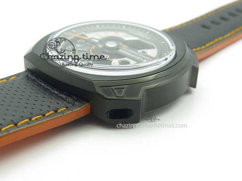 SevenFriday V3-02-GR V6F Best Edition Black Silver Dial Orange Hand On Black Leather Strap Miyota 82S MultiPurpose 9635