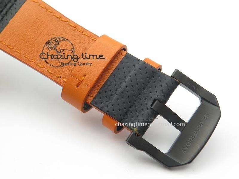 SevenFriday V3-02-GR V6F Best Edition Black Silver Dial Orange Hand On Black Leather Strap Miyota 82S MultiPurpose 9635
