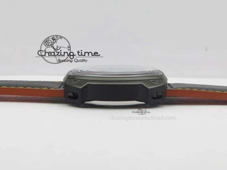 Breathable SevenFriday V3-02-GR V6F Best Edition Black Silver Dial Orange Hand On Black Leather Strap Miyota 82S 9633