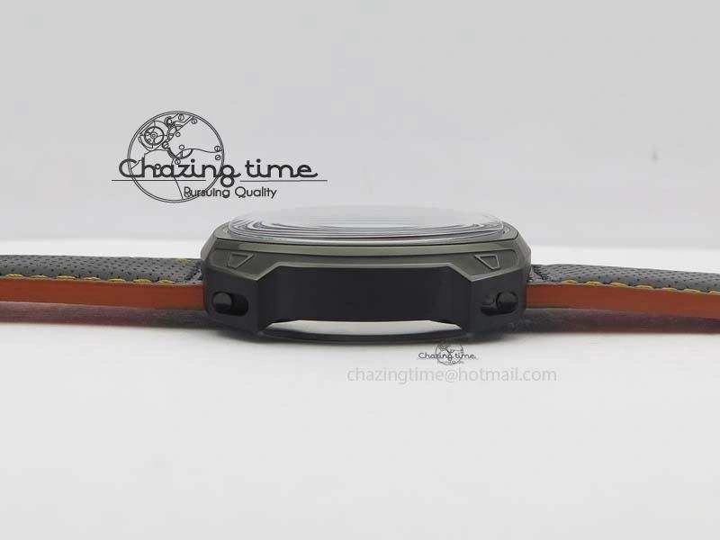 Breathable SevenFriday V3-02-GR V6F Best Edition Black Silver Dial Orange Hand On Black Leather Strap Miyota 82S 9633