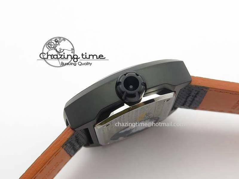 Breathable SevenFriday V3-02-GR V6F Best Edition Black Silver Dial Orange Hand On Black Leather Strap Miyota 82S 9633