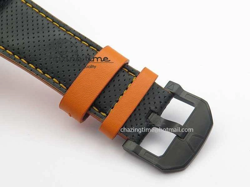 Breathable SevenFriday V3-02-GR V6F Best Edition Black Silver Dial Orange Hand On Black Leather Strap Miyota 82S 9633