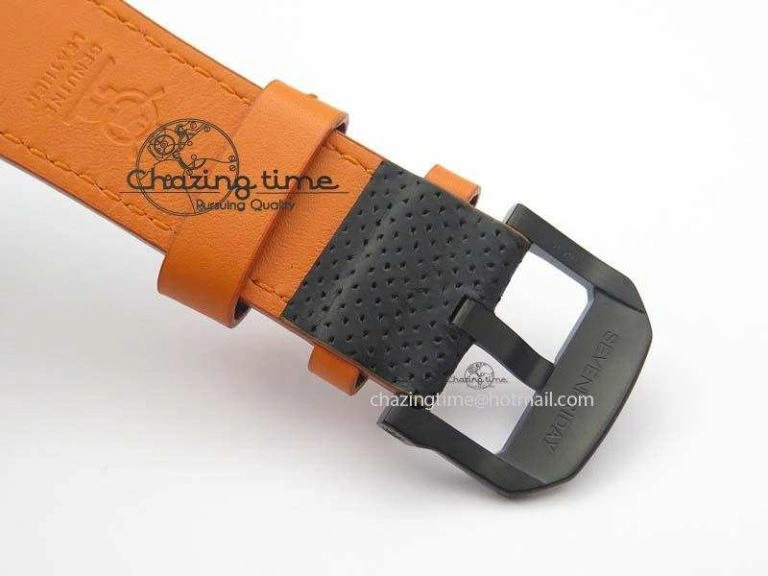 Breathable SevenFriday V3-02-GR V6F Best Edition Black Silver Dial Orange Hand On Black Leather Strap Miyota 82S 9633