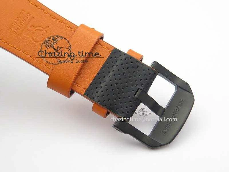 Breathable SevenFriday V3-02-GR V6F Best Edition Black Silver Dial Orange Hand On Black Leather Strap Miyota 82S 9633