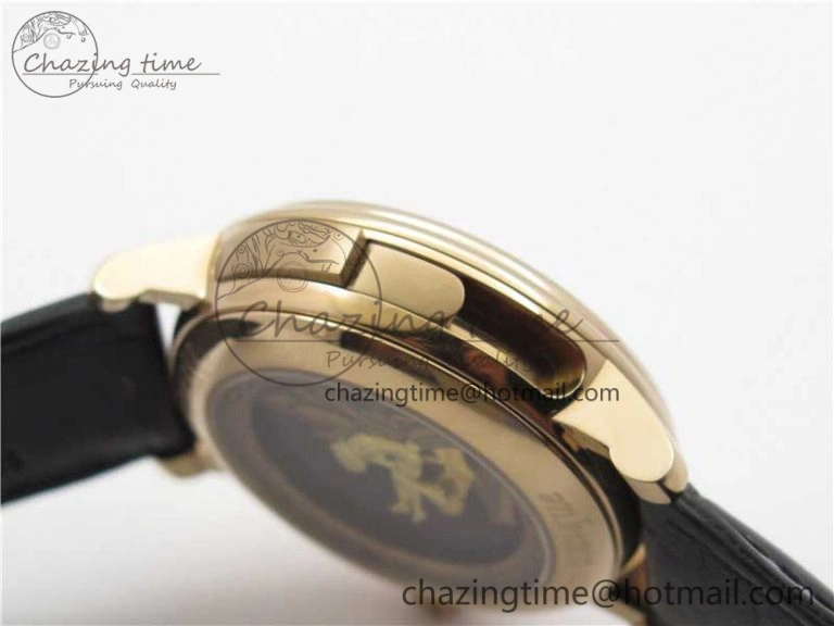 Sexual Revolution Erotic Watch RG ZSF White Dial SS Markers on Black Leather Strap A23J Attractive 4844