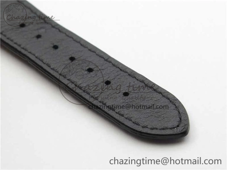 Sexual Revolution Erotic Watch RG ZSF White Dial SS Markers on Black Leather Strap A23J Attractive 4844