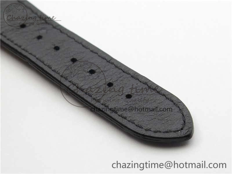 Sexual Revolution Erotic Watch RG ZSF White Dial SS Markers on Black Leather Strap A23J Attractive 4844