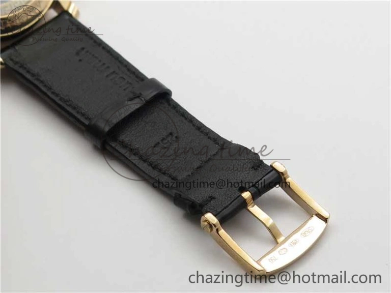 Sexual Revolution Erotic Watch RG ZSF White Dial SS Markers on Black Leather Strap A23J Attractive 4844