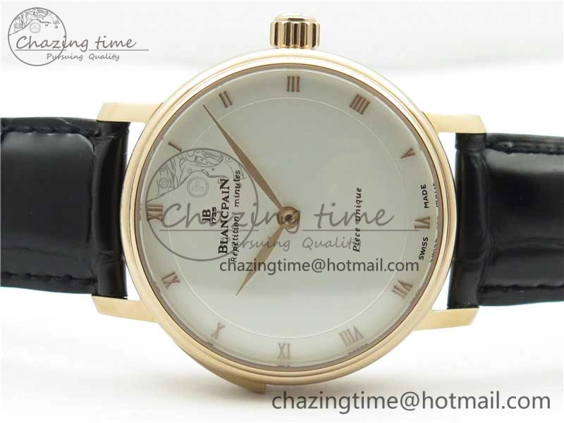 Sexual Revolution Erotic Watch RG ZSF White Dial SS Markers on Black Leather Strap A23J Attractive 4844