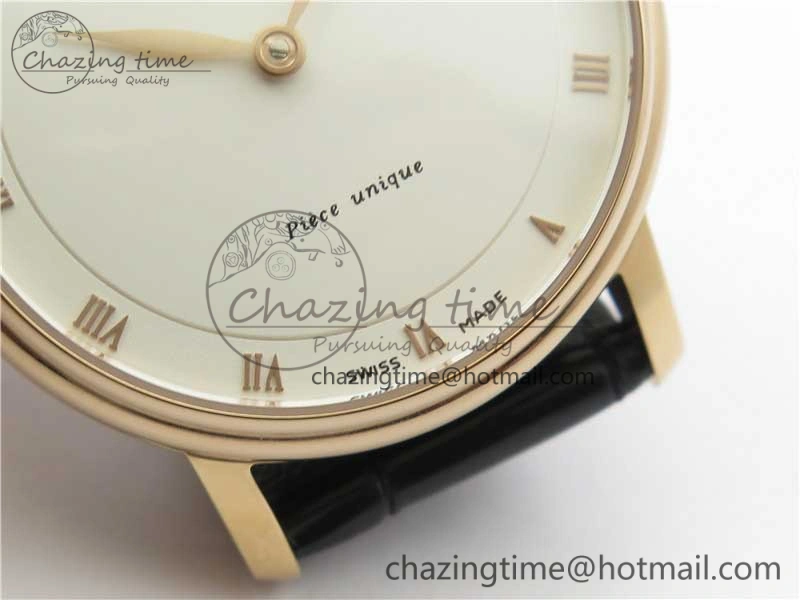 Sexual Revolution Erotic Watch RG ZSF White Dial SS Markers on Black Leather Strap A23J Attractive 4844
