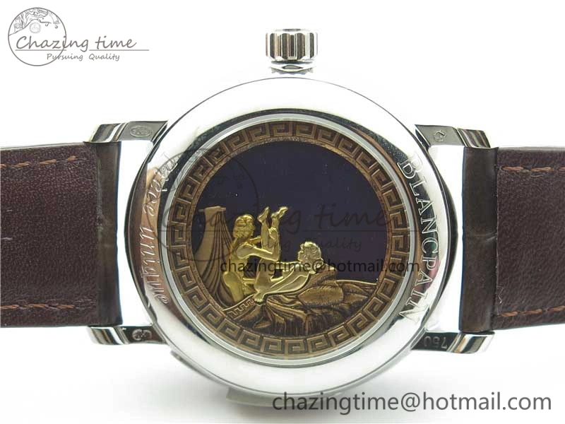 UrbanStyle Sexual Revolution Erotic Watch SS ZSF White Dial Gold Markers on Brown Leather Strap A23J 4847