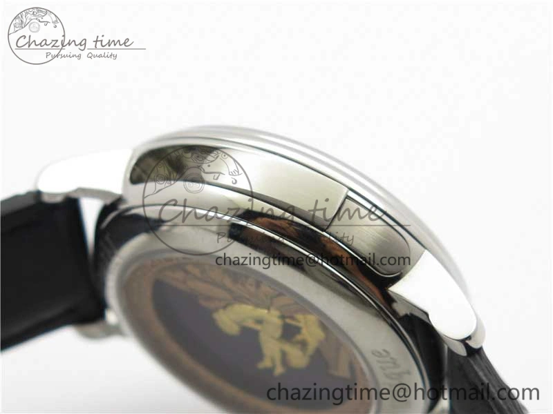 ComfortFit Sexual Revolution Erotic Watch SS ZSF White Dial SS Markers on Black Leather Strap A23J 4846