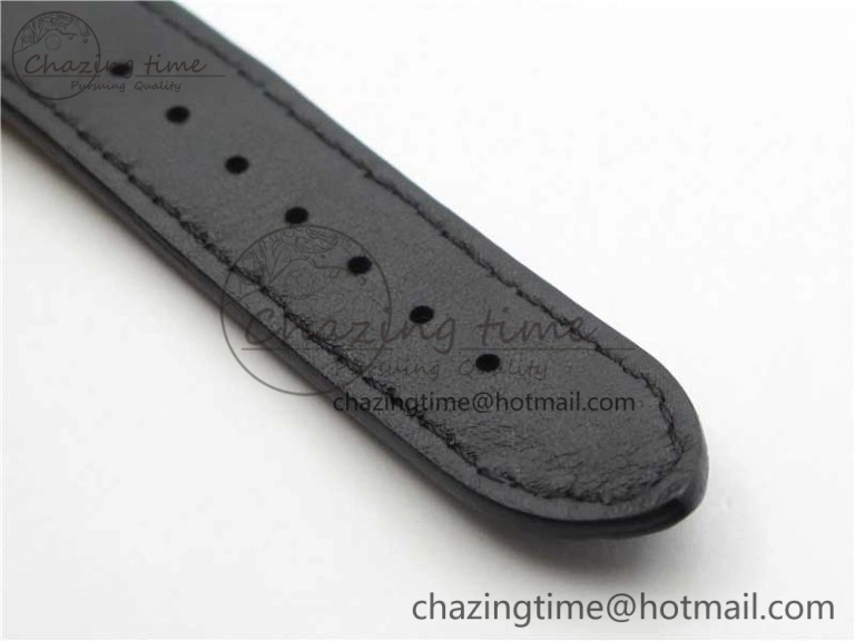 ComfortFit Sexual Revolution Erotic Watch SS ZSF White Dial SS Markers on Black Leather Strap A23J 4846