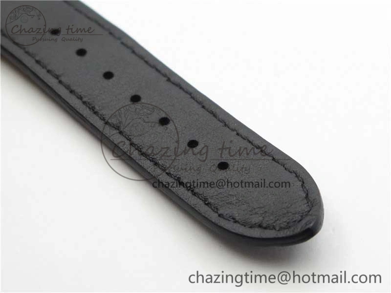 ComfortFit Sexual Revolution Erotic Watch SS ZSF White Dial SS Markers on Black Leather Strap A23J 4846