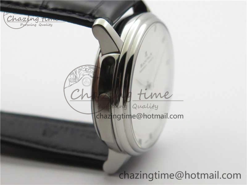 ComfortFit Sexual Revolution Erotic Watch SS ZSF White Dial SS Markers on Black Leather Strap A23J 4846