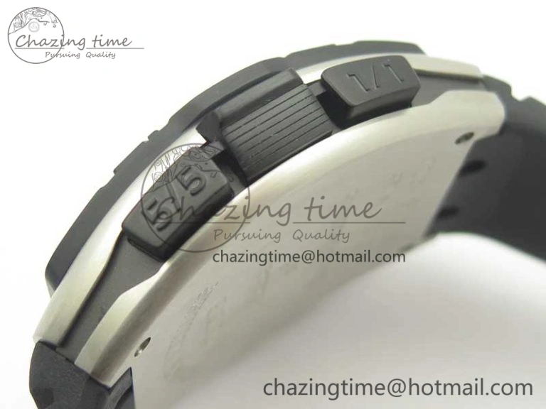 Elegant Skafander SS Black On Black Rubber Strap MIYOTA 6587