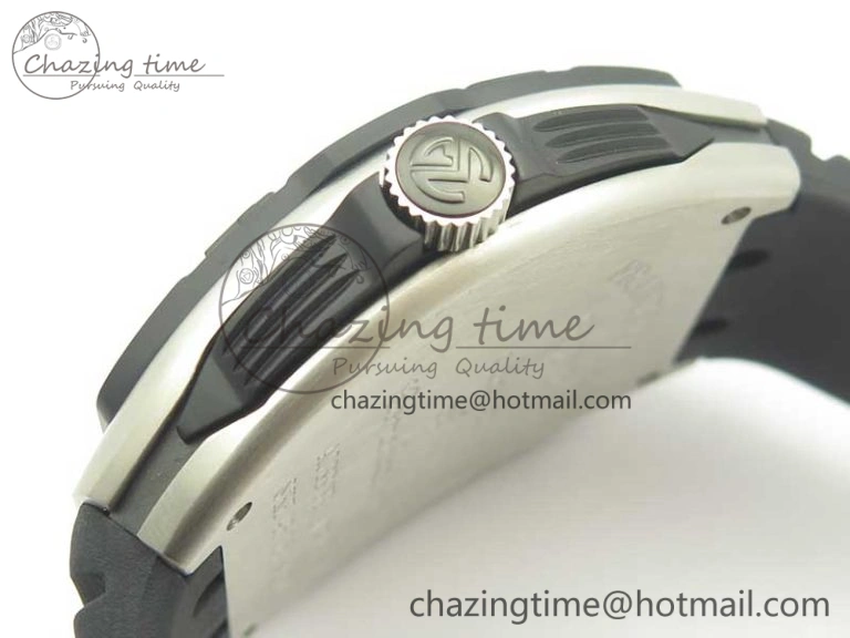 Elegant Skafander SS Black On Black Rubber Strap MIYOTA 6587