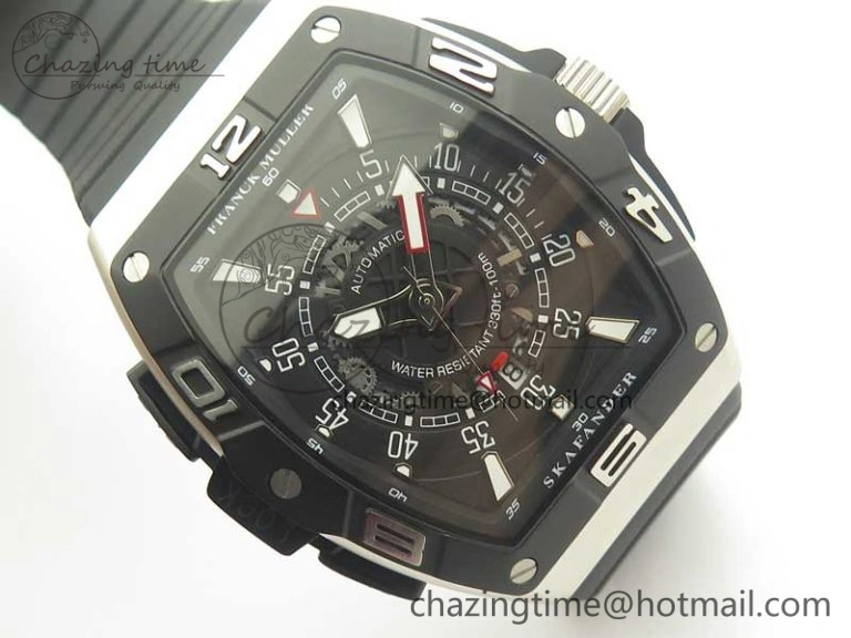 Elegant Skafander SS Black On Black Rubber Strap MIYOTA 6587