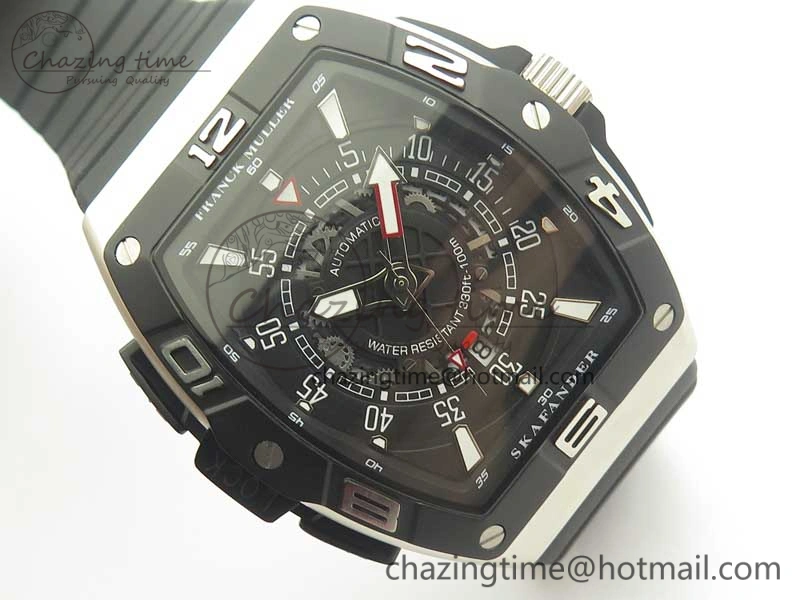 Elegant Skafander SS Black On Black Rubber Strap MIYOTA 6587