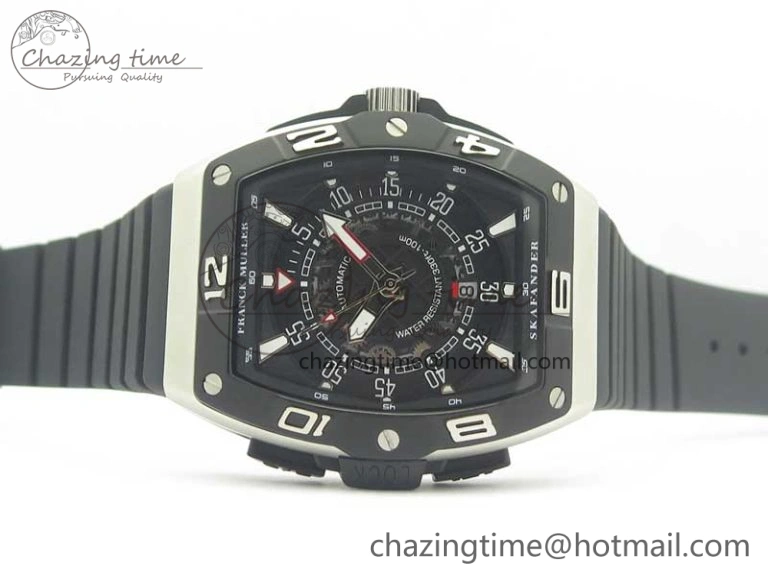 Elegant Skafander SS Black On Black Rubber Strap MIYOTA 6587