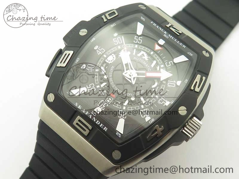 Elegant Skafander SS Black On Black Rubber Strap MIYOTA 6587