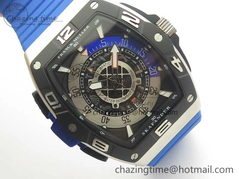 Skafander SS Blue On Blue Rubber Strap MIYOTA Modern 6585