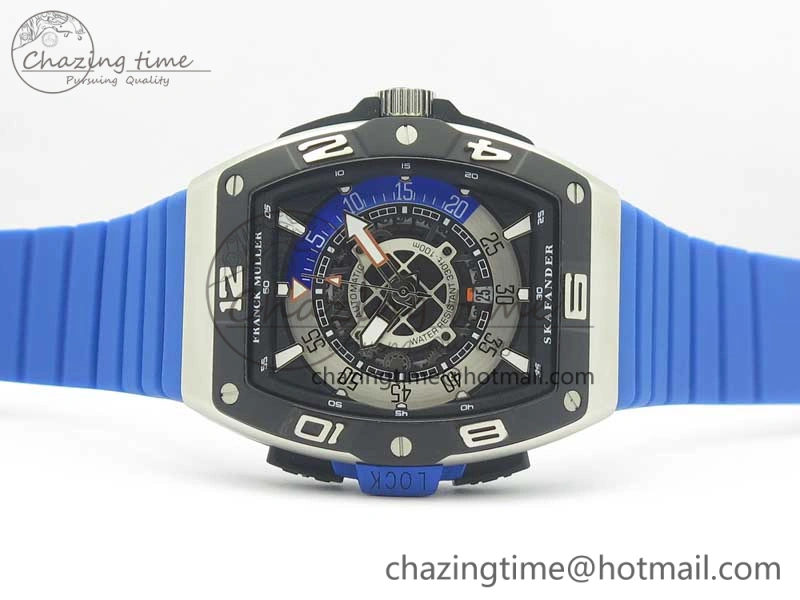 Skafander SS Blue On Blue Rubber Strap MIYOTA Modern 6585