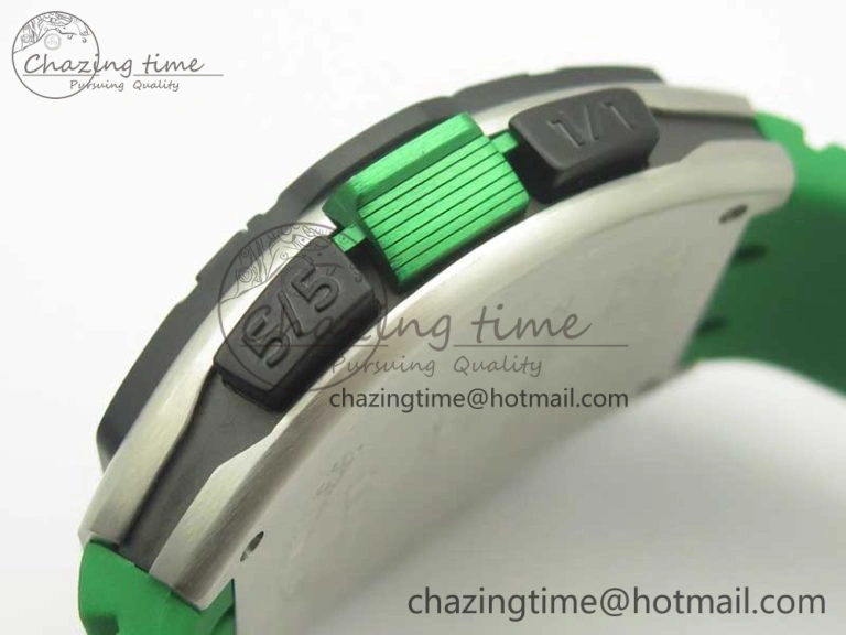 Skafander SS Green On Green Rubber Strap MIYOTA TopPick 6582