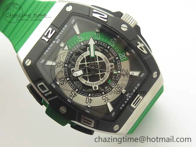 Skafander SS Green On Green Rubber Strap MIYOTA TopPick 6582